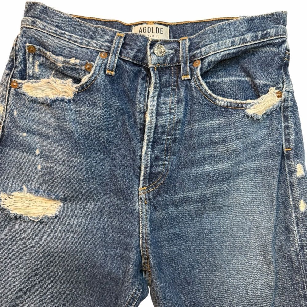 Agolde Pinch Waist High Rise 90s Loose Fit Psyche distressed straight jeans 25 - Picture 5 of 11